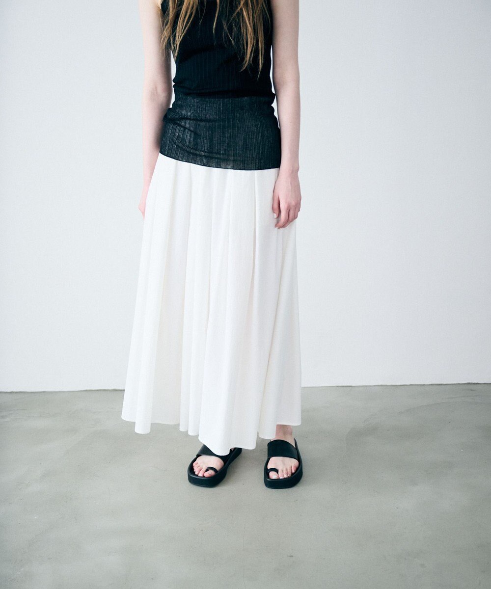 uncrave クールタッチカラータイプライター フレアスカート 
