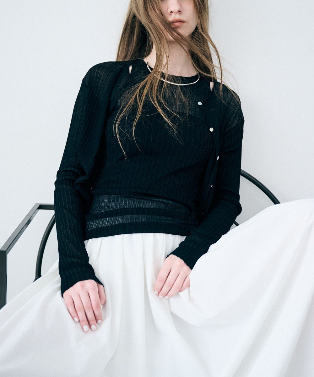 uncrave クールタッチカラータイプライター フレアスカート 