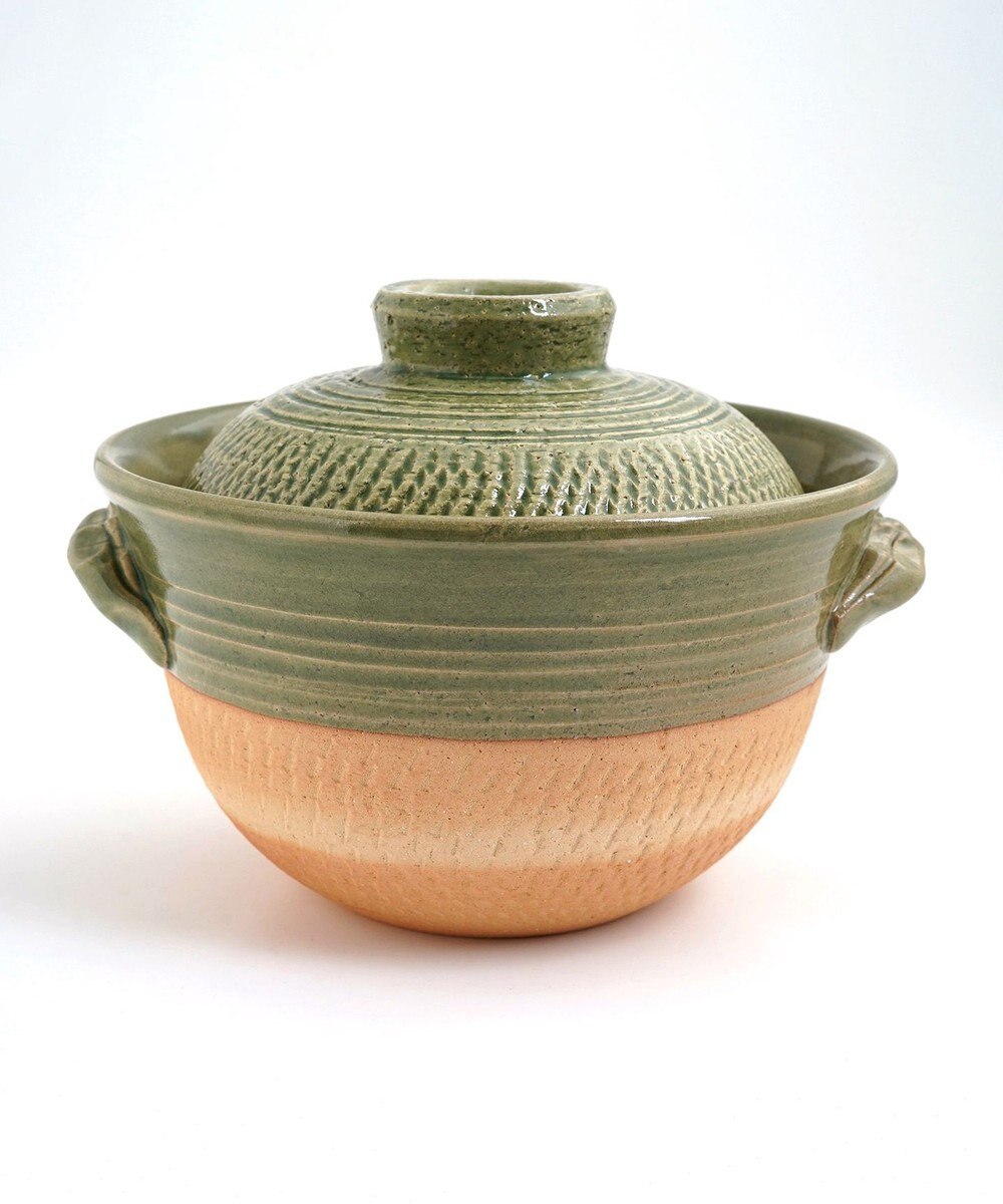 たち吉 【たち吉】伊賀飛びカンナごはん鍋（緑釉）〈１個〉伊賀焼 