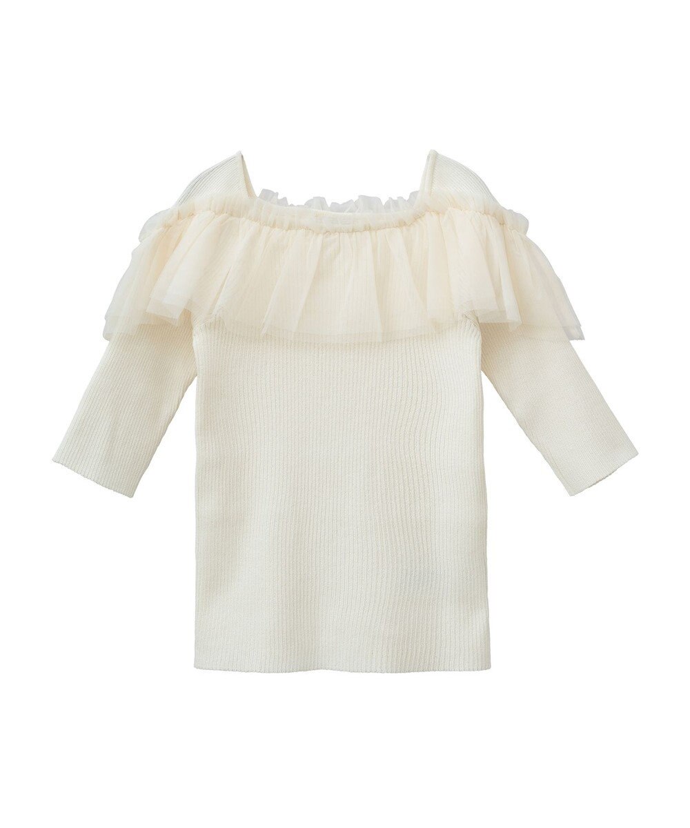 earth music&ecology デコルテチュールニットプルオーバー 