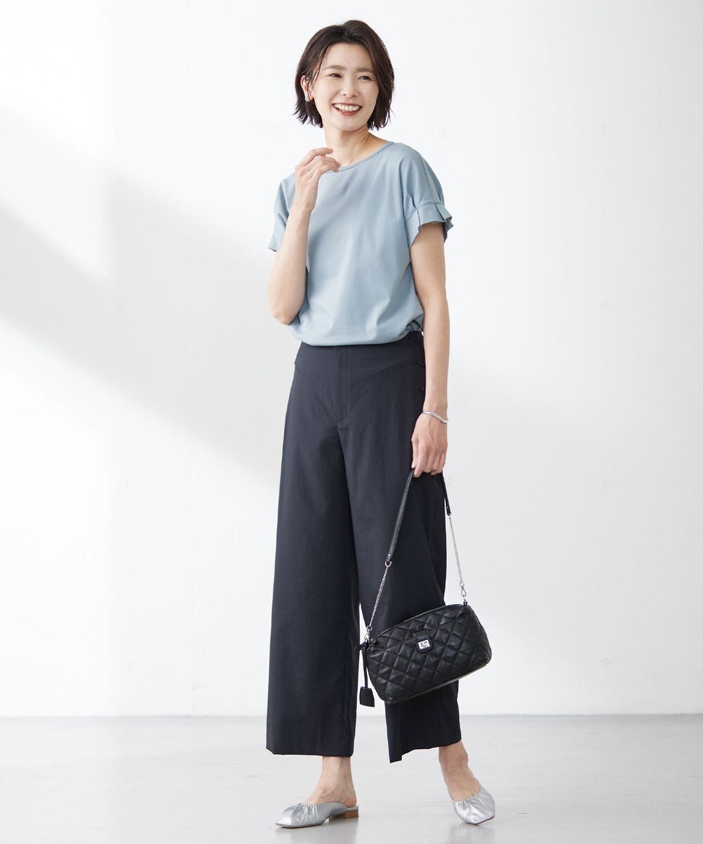 J.PRESS LADIES 【WEB限定カラーあり・接触冷感・UVケア】コンパクトコットンスムース タックスリーブ カットソー 