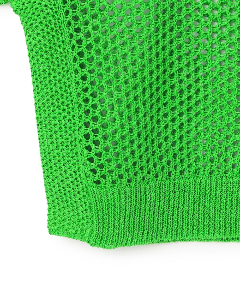 BEIGE， 【洗える】ALOE / コットンメッシュ半袖クルーネックニット 