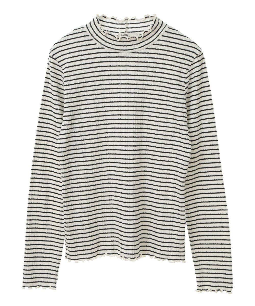 earth music&ecology ランダムチェーンリブハイネックプルオーバー 