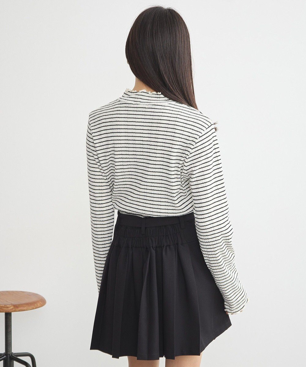 earth music&ecology ランダムチェーンリブハイネックプルオーバー 