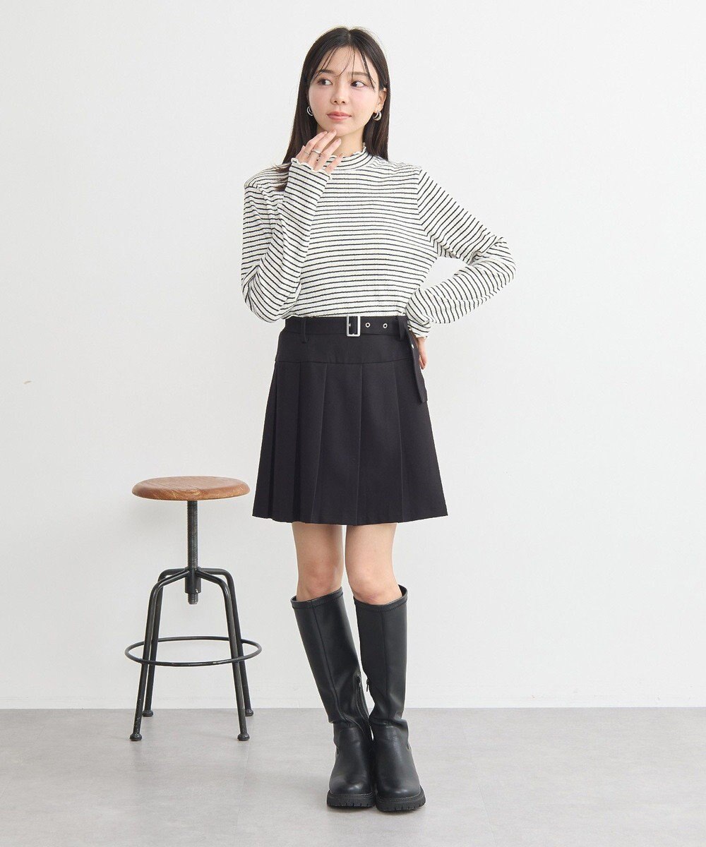 earth music&ecology ランダムチェーンリブハイネックプルオーバー 