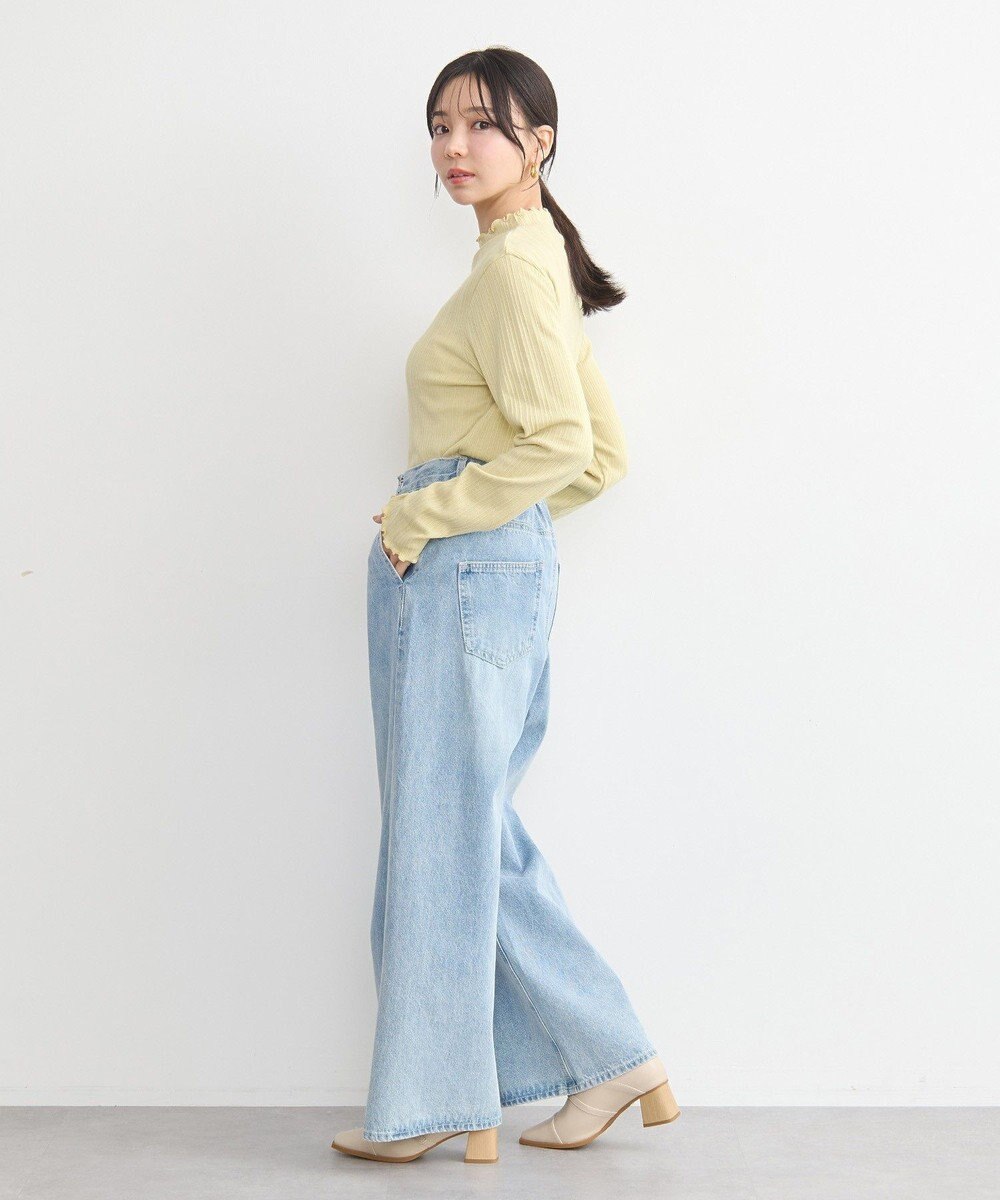 earth music&ecology ランダムチェーンリブハイネックプルオーバー 