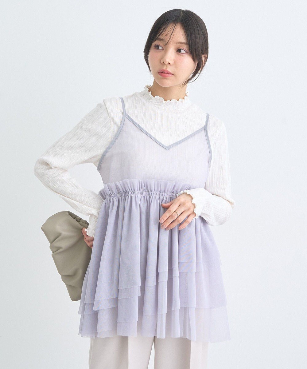 earth music&ecology ランダムチェーンリブハイネックプルオーバー 