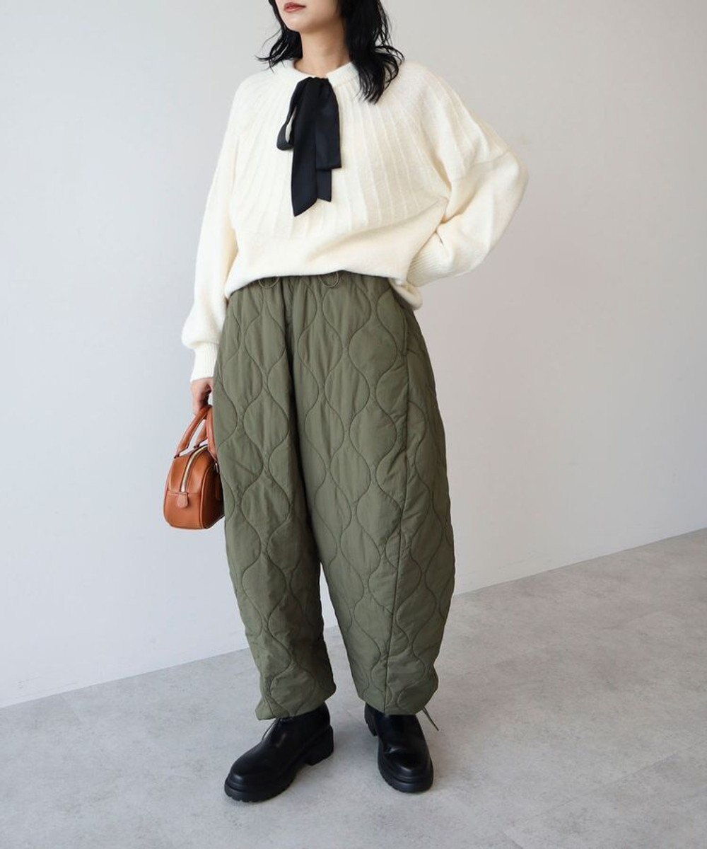 Green Parks ボウタイリボン付きニット 