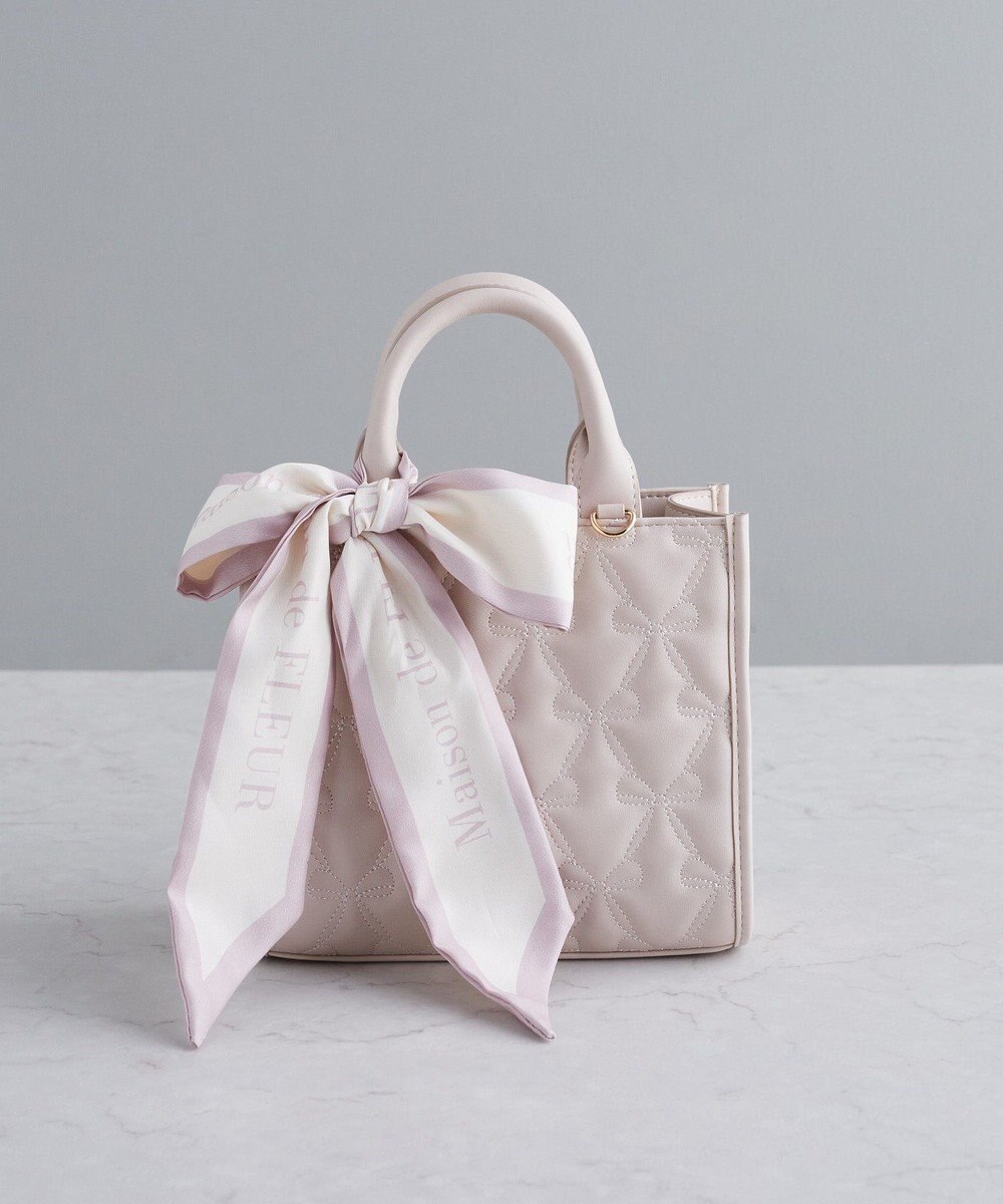 Maison de FLEUR スカーフ付リボンキルティング2Wayバッグ 