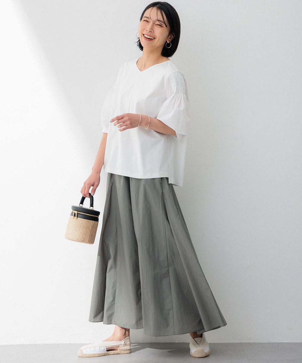 23区 S 【洗える】ナイロンコットンタフタ フレアスカート 