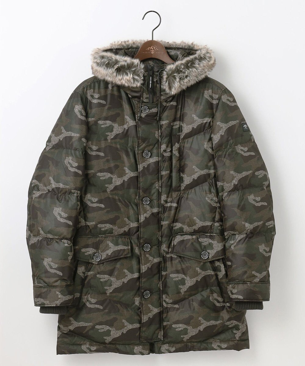 JOSEPH ABBOUD MOUNTAIN 【ECOファー/撥水/9ポケット】カモフラージュ ダウン コート 
