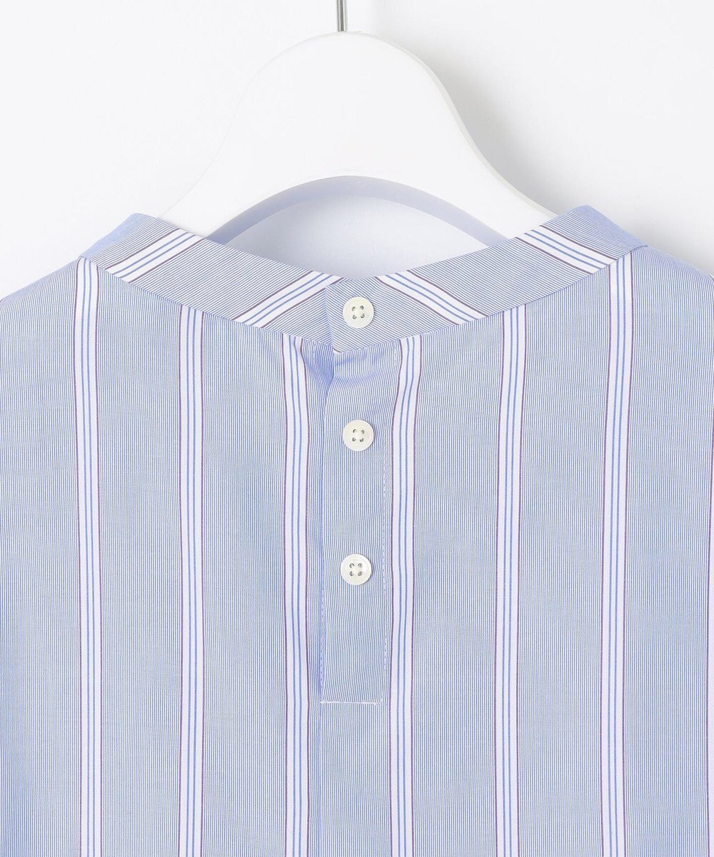 J.PRESS LADIES 【洗える】 セルロース タイプライター ストライプ スタンドカラー ブラウス 