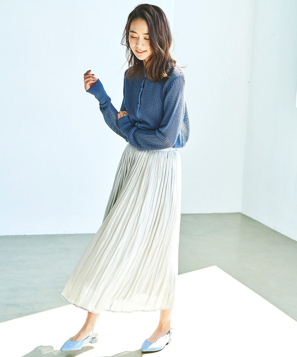 ANY L 【洗える】シャイニーサテン スカート 