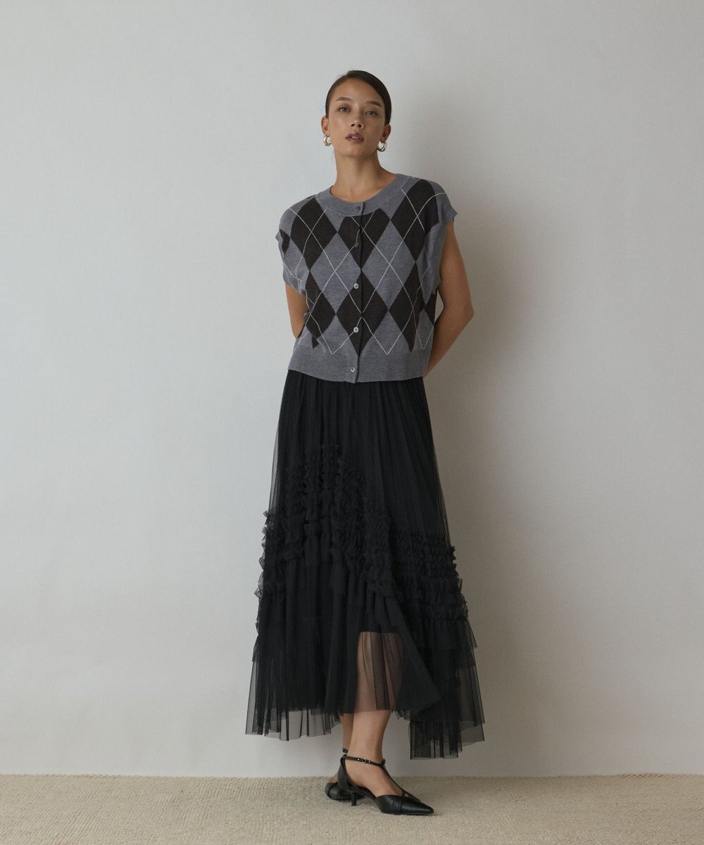 GRACE CONTINENTAL アーガイルニットベスト 