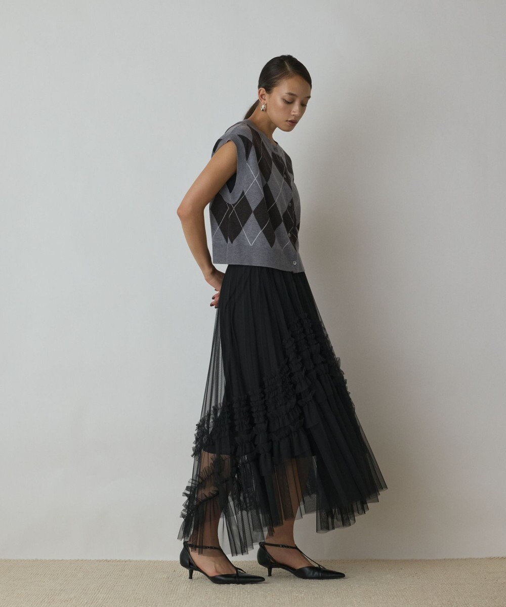 GRACE CONTINENTAL アーガイルニットベスト 