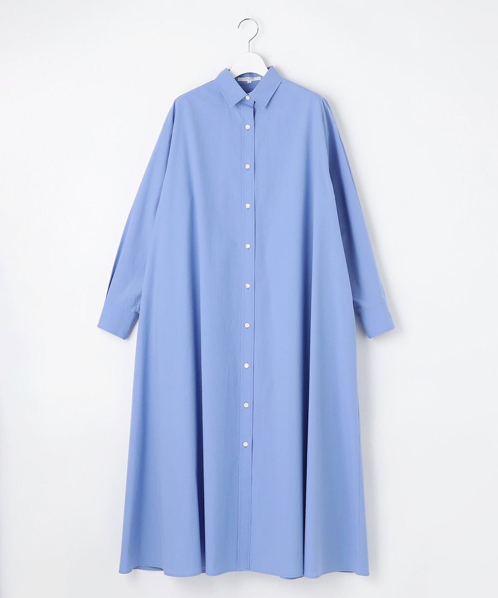 23区 【SLOW/一部店舗限定】タンブラーコットンブロード シャツワンピース 