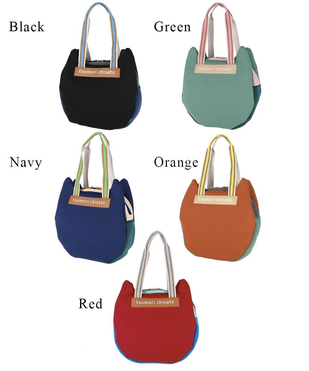 tsumori chisato CARRY ネコかおウレタン ショルダーバッグ 中サイズ 猫モチーフ トートバッグ 