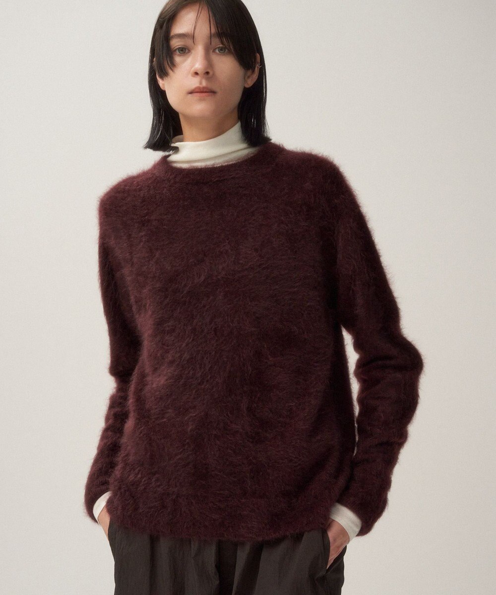 ATON ROYAL CASHMERE FUR | クルーネックセーター BURGUNDY