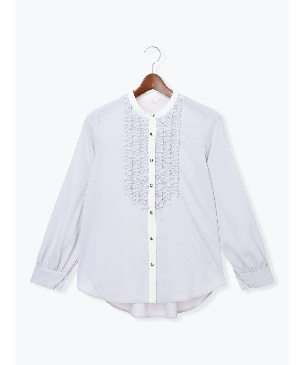 Te chichi フロントフリルバイカラーブラウス 