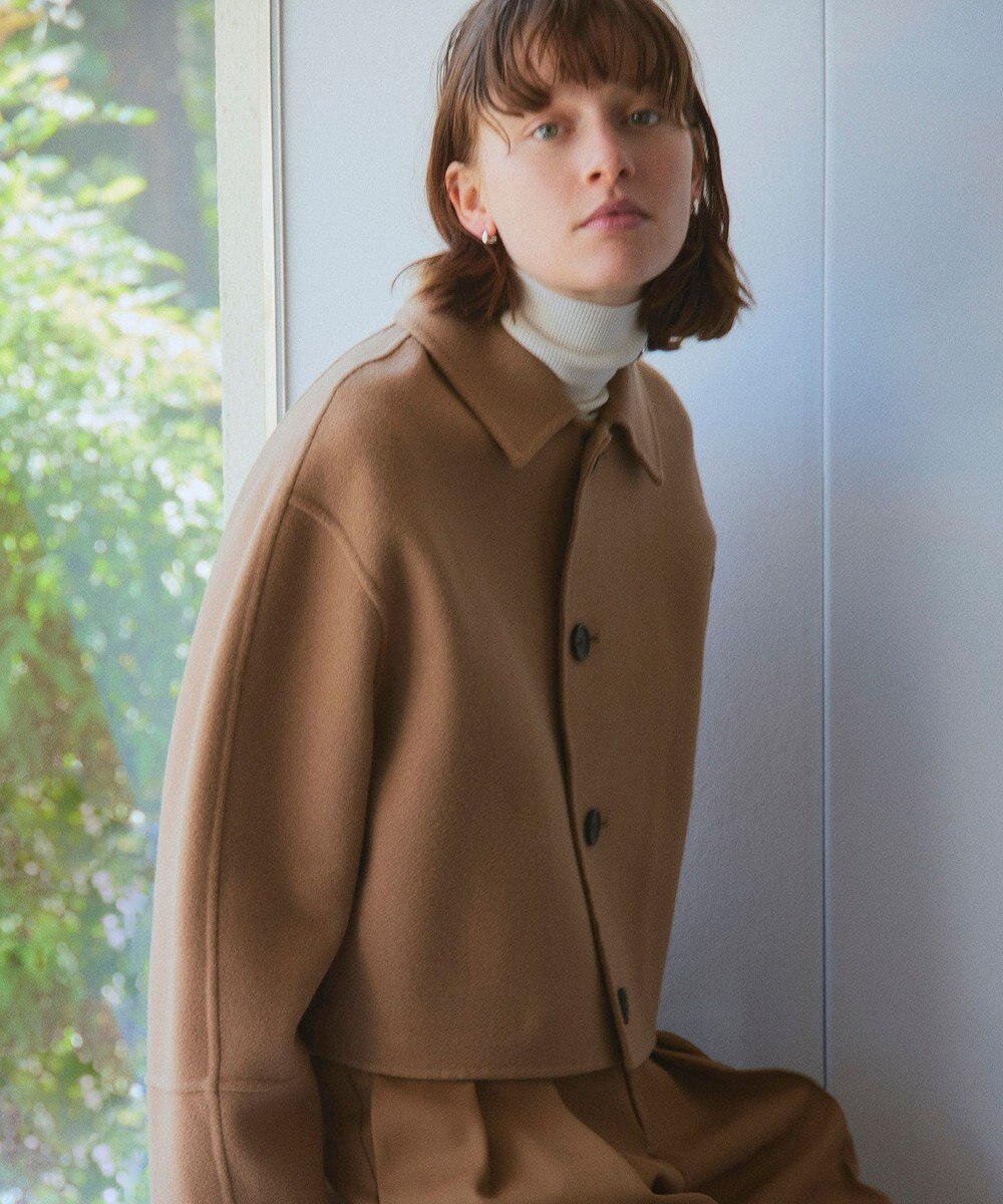 NAVE 【Nave】メルトンリバー ステンカラークロップド コート 