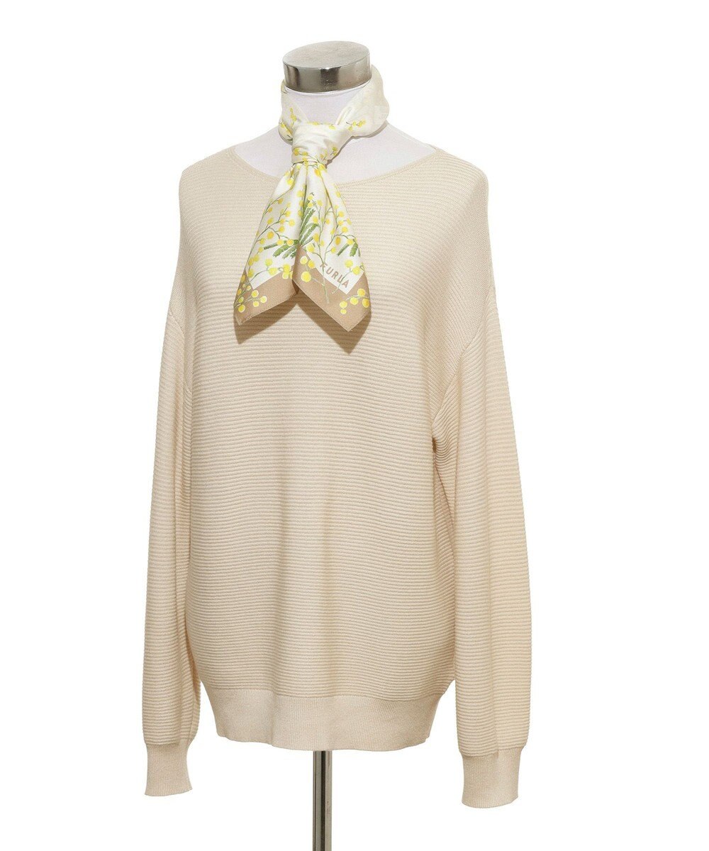 MOONBAT 【シルク100%】FURLA (フルラ) ミモザ シルクプリントスカーフ 65cm×65cm UV対策 手洗い可能 