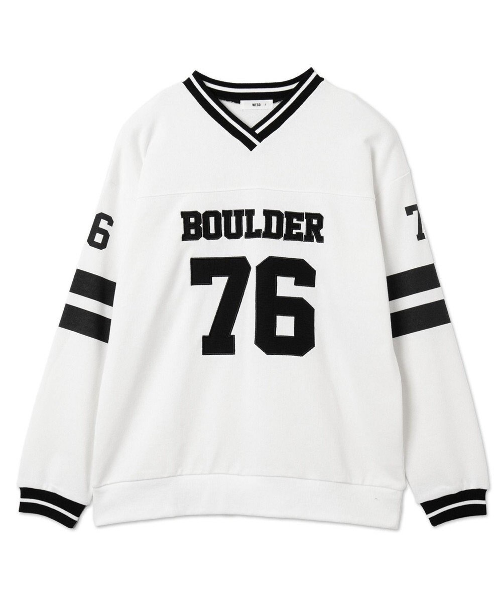 WEGO ナンバリングライン切り替えスウェット 