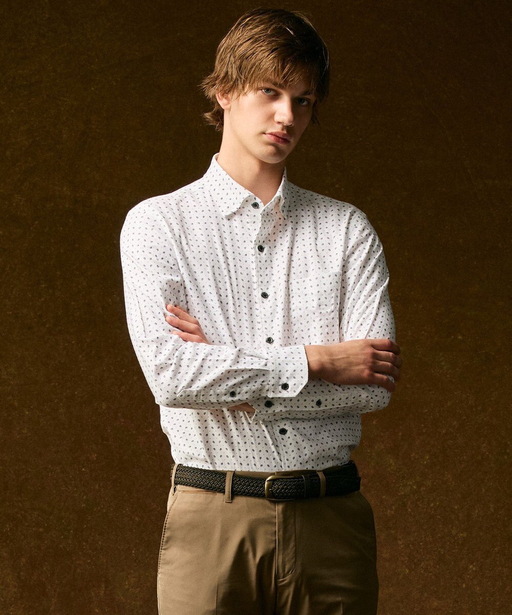 JOSEPH ABBOUD 【オーガニックコットン使用・自然なストレッチ性】JOE COTTON ストレッチオックスペイズリー シャツ 