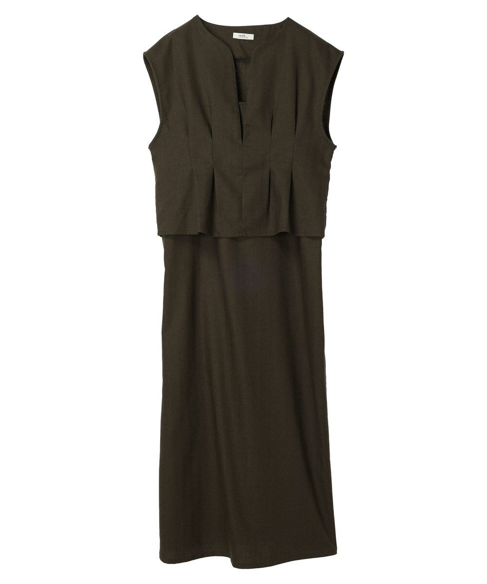 earth music&ecology ＳＥＴ２点ヘリンボーンベスト＋キャミドレ 