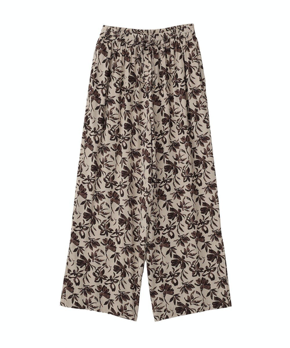 YECCA VECCA アートプリントスリットワイドパンツ 