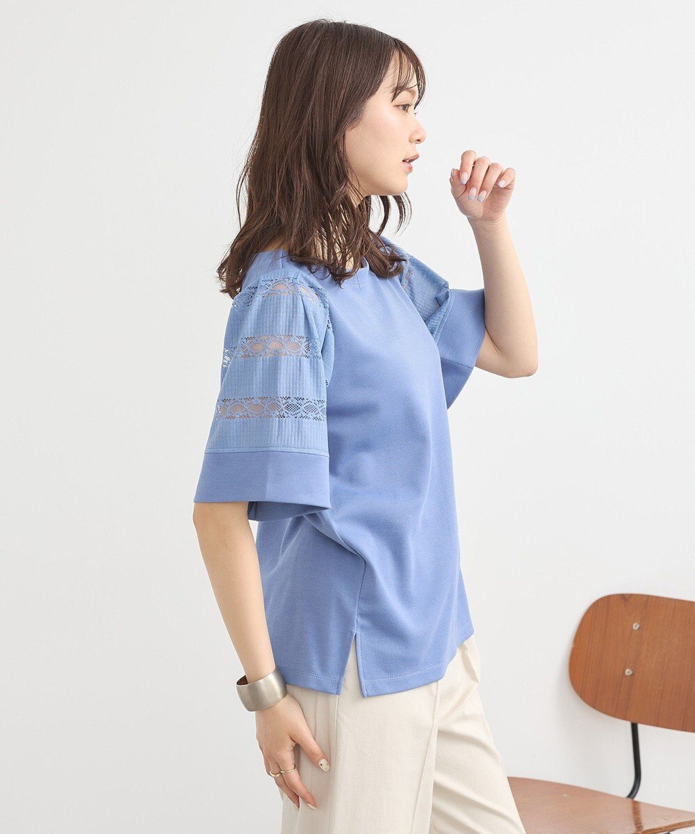 earth music&ecology フレア袖レースプルオーバー 