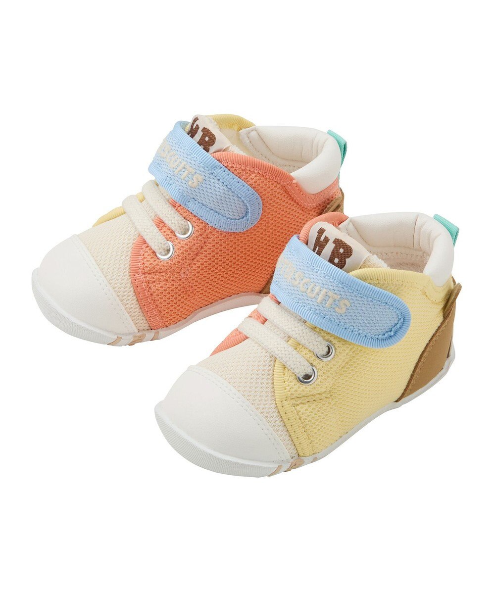 MIKI HOUSE HOT BISCUITS 【11.5-13.5cm】 顔ドン メッシュ素材 ファースト ベビーシューズ 