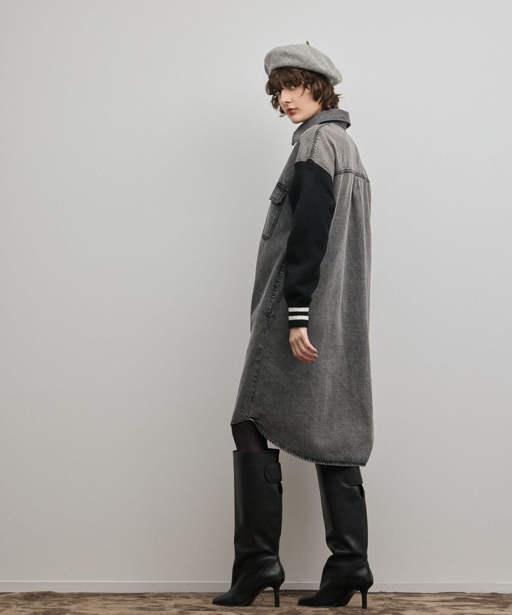 GRACE CONTINENTAL ニットスリーブデニムワンピース 