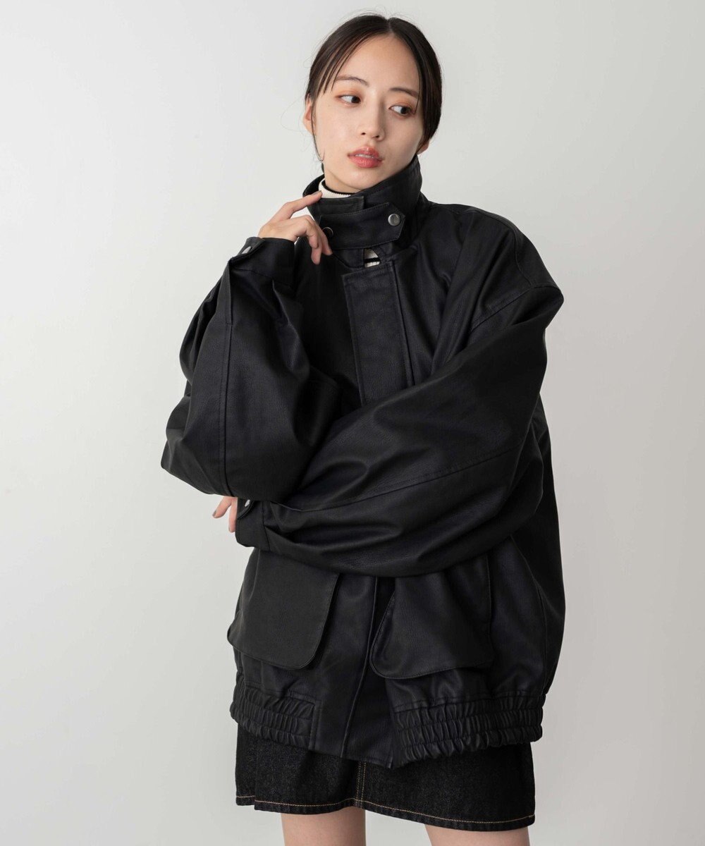 WEGO 【ユニセックス着用ITEM】エコレザー2WAYフライトジャケット 