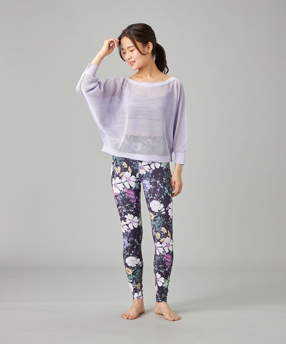 Chacott 【ノーソーイングニット】7分袖メッシュニットTシャツ 