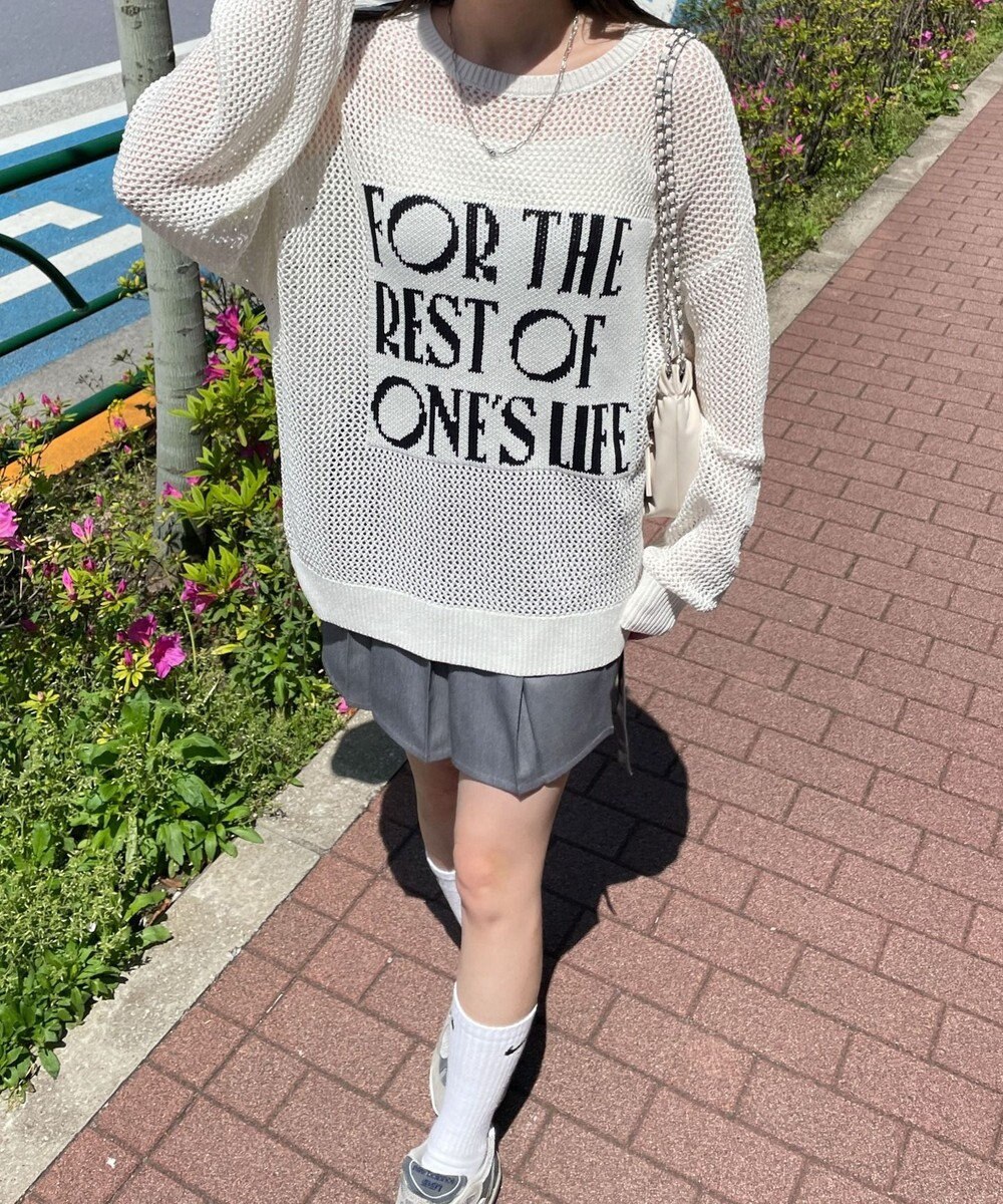 WEGO ジャガードメッシュニットビッグプルオーバー 