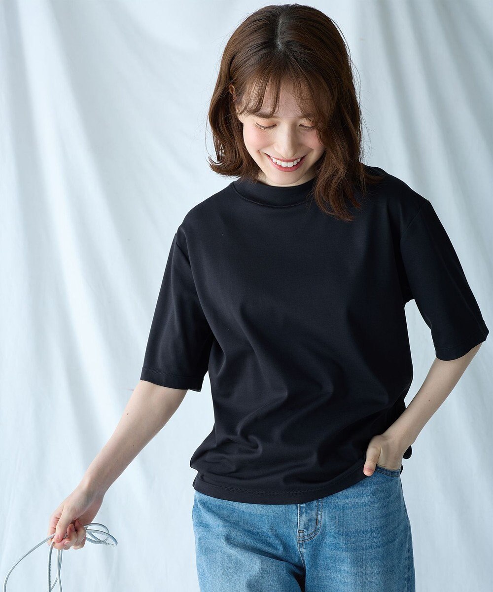 ANY 【接触冷感/UVケア】マルチファンクションモックネックTシャツ 