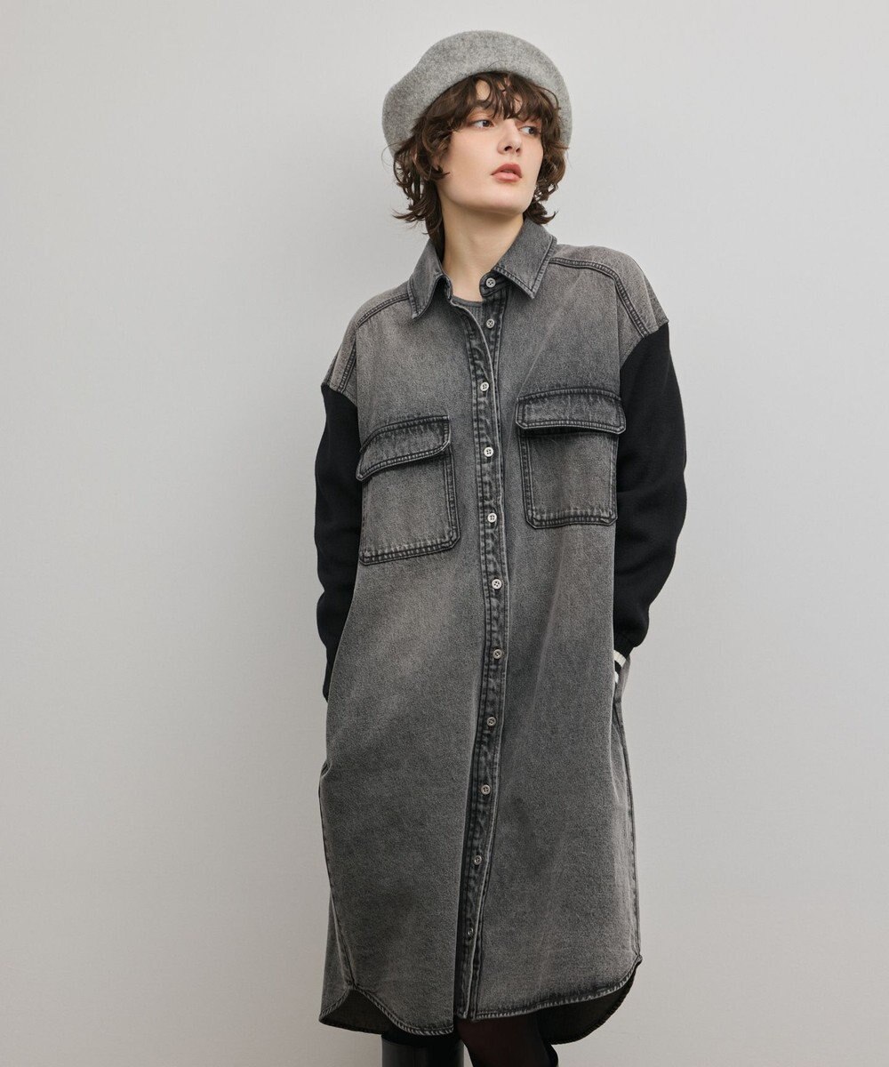 GRACE CONTINENTAL ニットスリーブデニムワンピース 