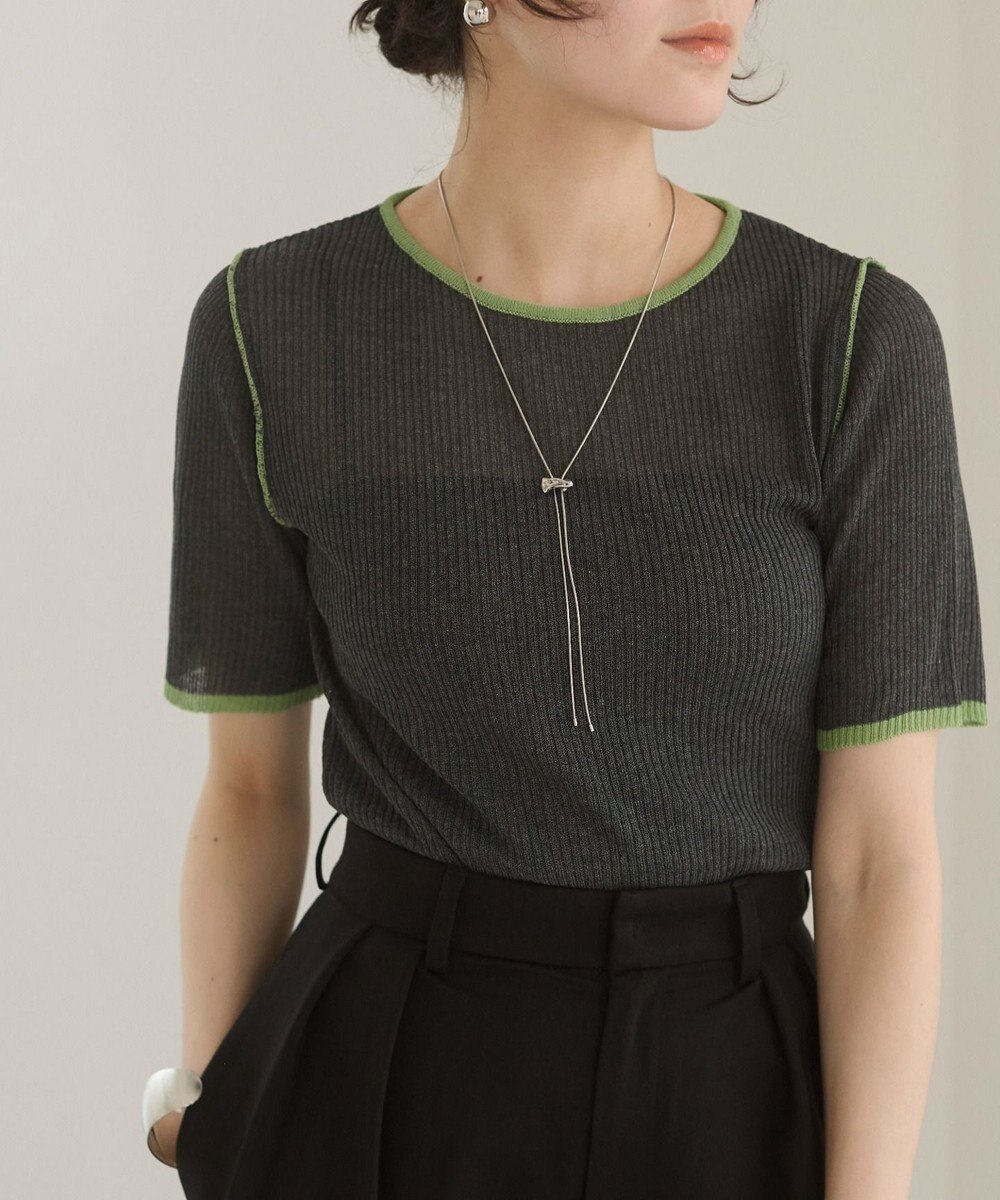 WEGO 【ANGIE VINTAGE】配色デザインリブニット 