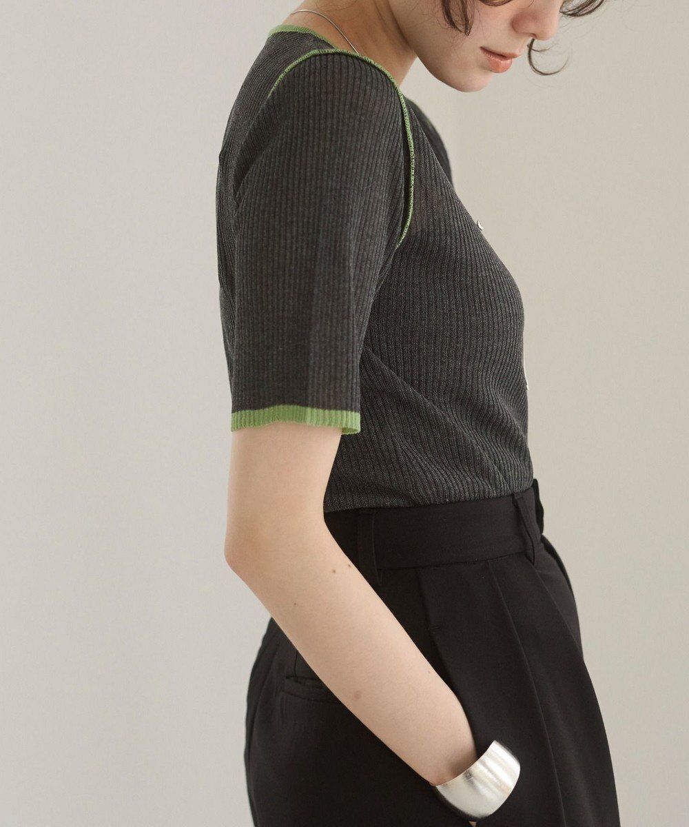 WEGO 【ANGIE VINTAGE】配色デザインリブニット 
