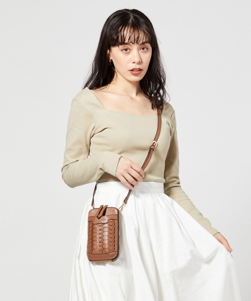 LA BAGAGERIE 【veganview】v piece mesh smartphone shoulder bag 
