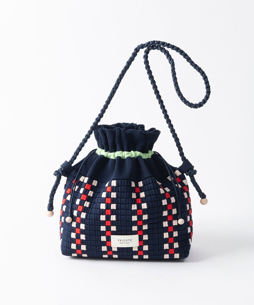 TRICOTE チェック巾着ポーチショルダー 