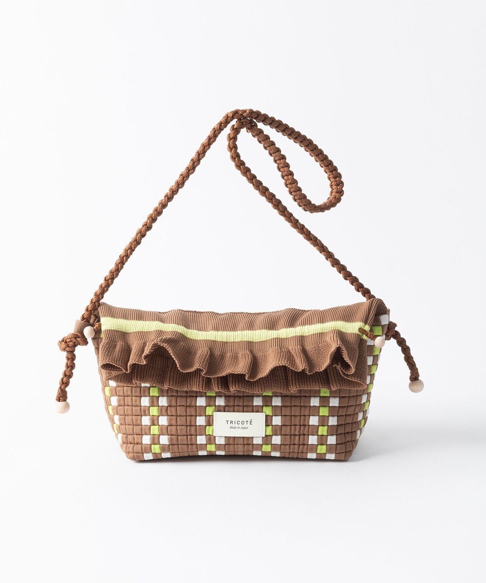 TRICOTE チェック巾着ポーチショルダー 