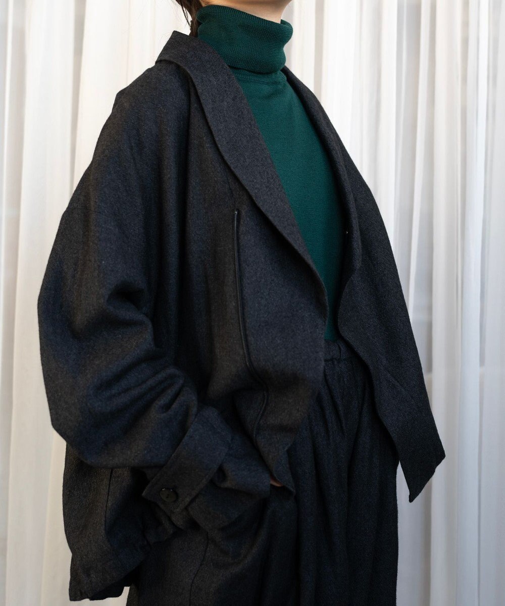 muuc リネンウールのショールカラージャケット 