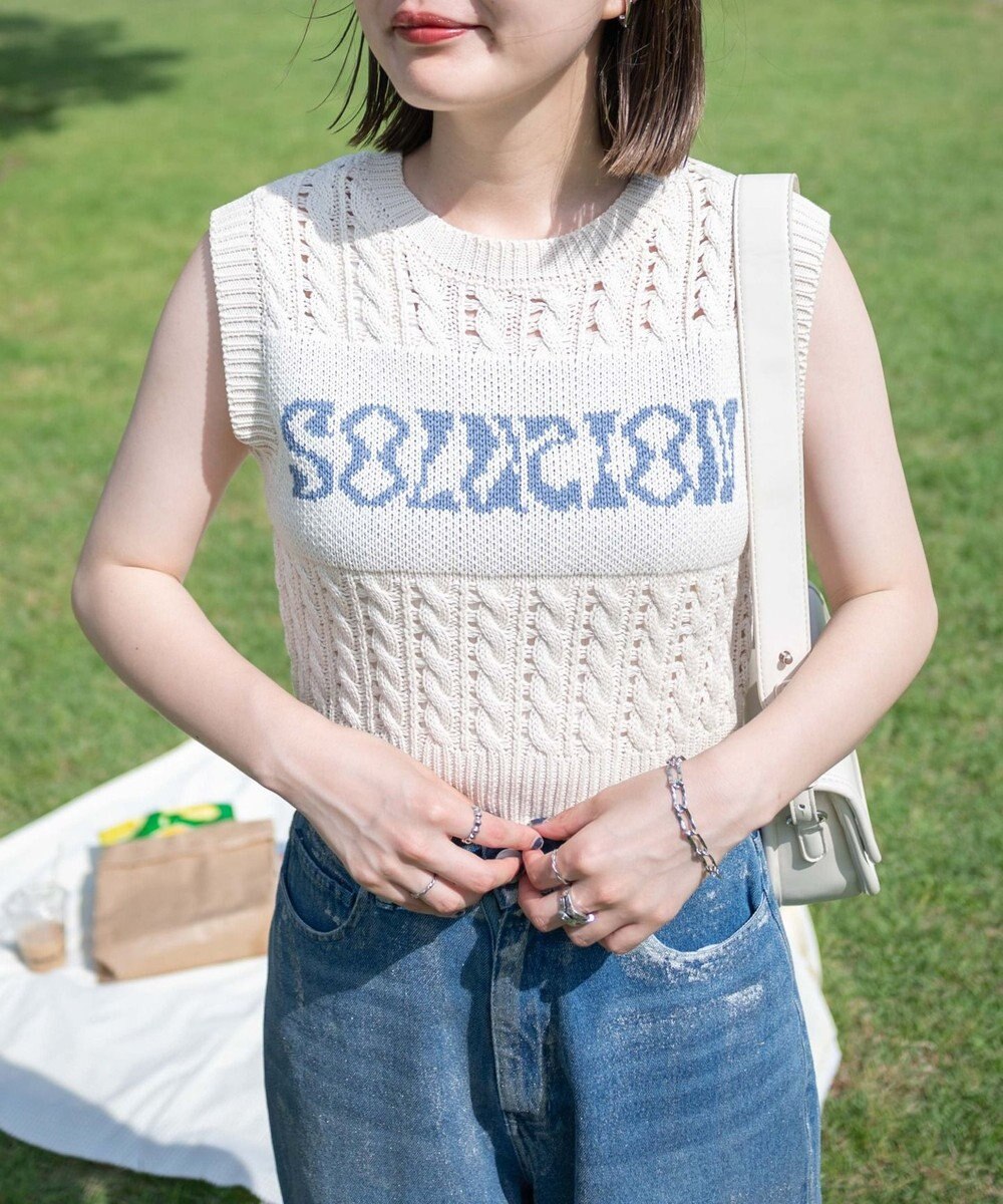 WEGO ロゴケーブルメッシュベスト 