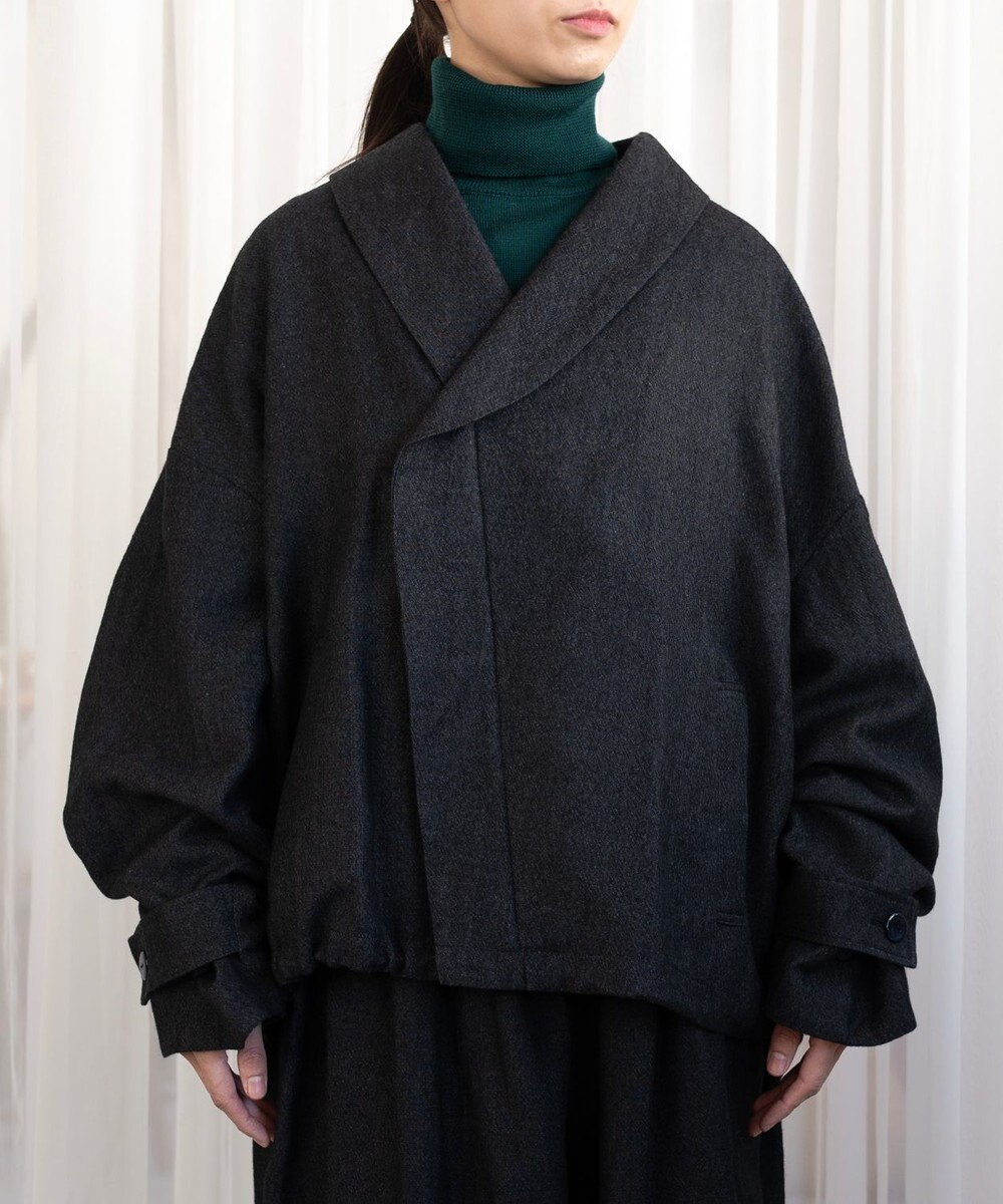 muuc リネンウールのショールカラージャケット 