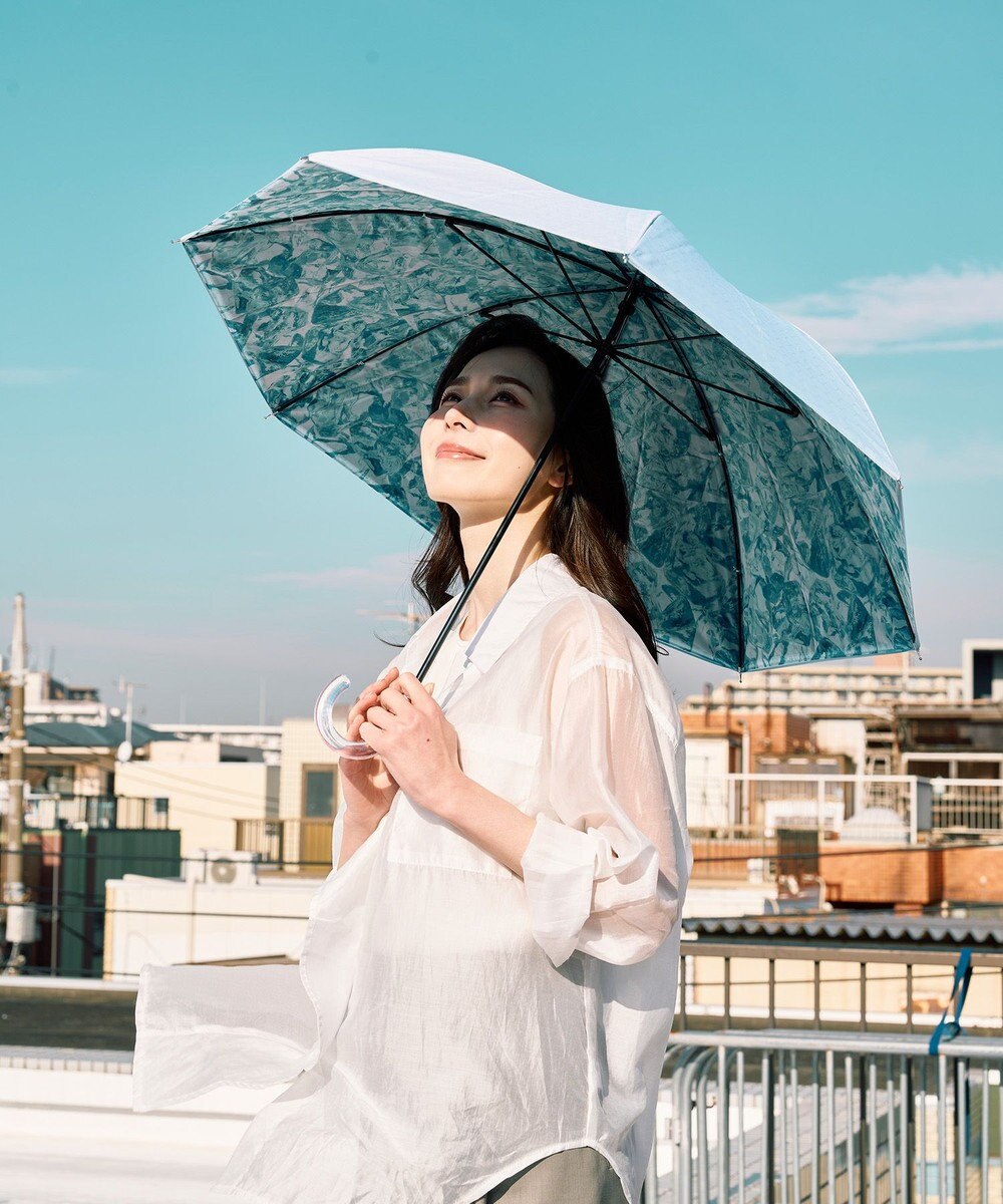 MOONBAT 【ハニカム断熱パラソル】estaa エスタ 氷 長傘  晴雨兼用 日傘 遮熱 耐風 50cm 