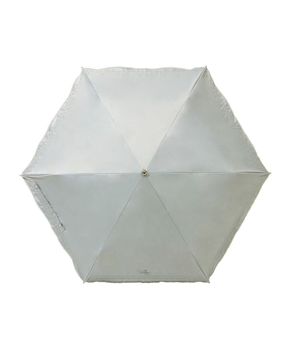 MOONBAT 【一級遮光/晴雨兼用】LANVIN en Bleu (ランバン オン ブルー)  折りたたみ日傘 ラメ刺繍 ピコレース 
