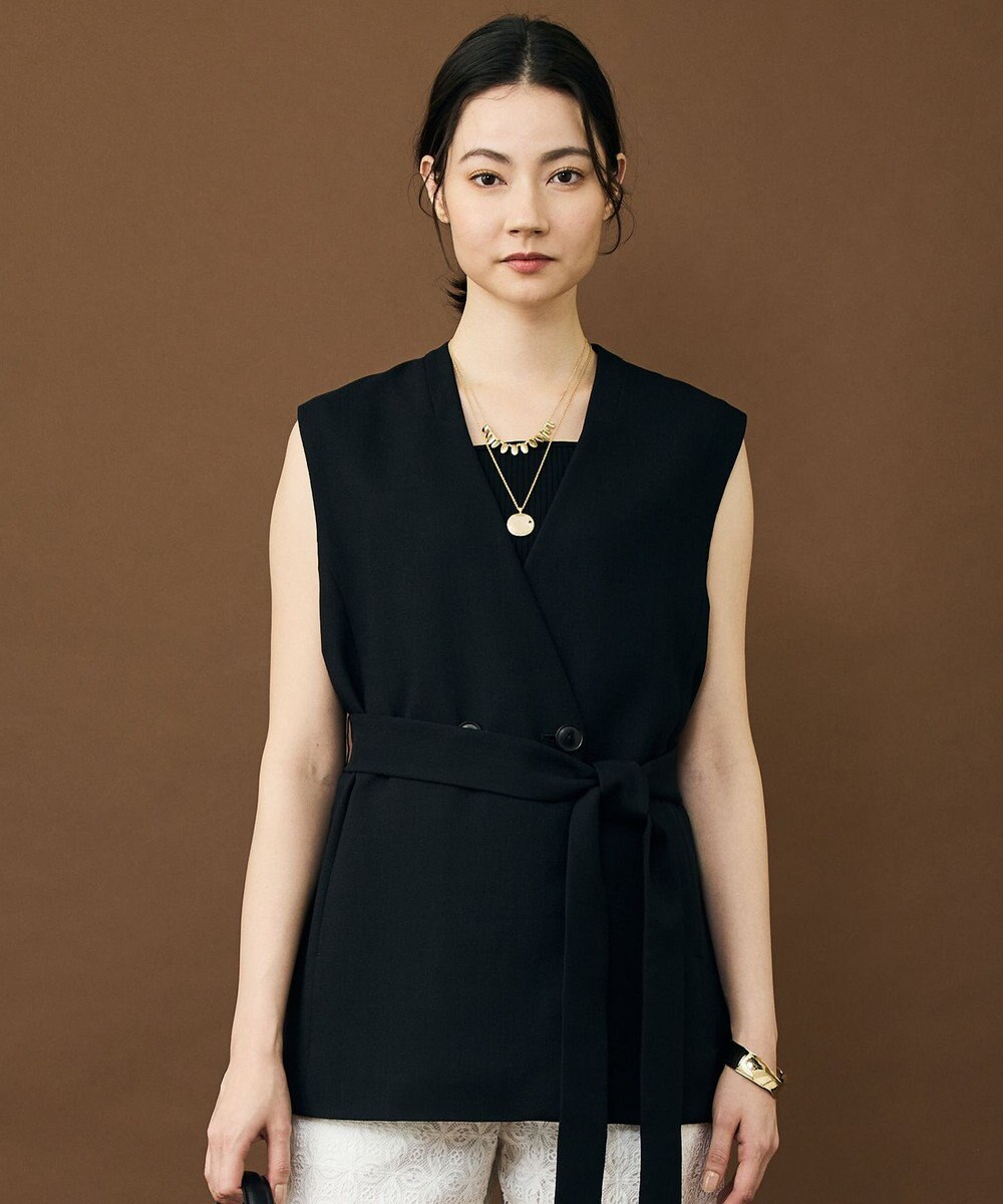 自由区 S リラックスバスケットノーカラー ジレ 