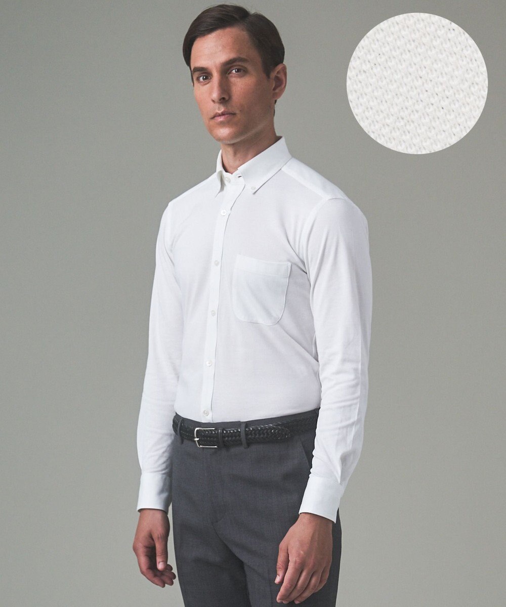 GOTAIRIKU 胸ポケット付にアップデート【吸水速乾/ストレッチ】クールマックス鹿の子 ビズシャツ_ボタンダウン 