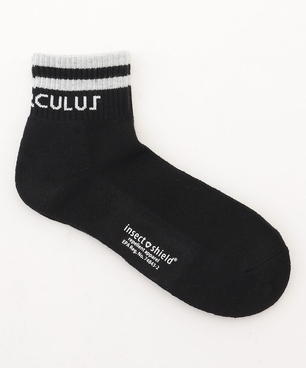 PW CIRCULUS 【虫よけ加工】【MEN】ラインソックス ショート丈  ゴルフ 